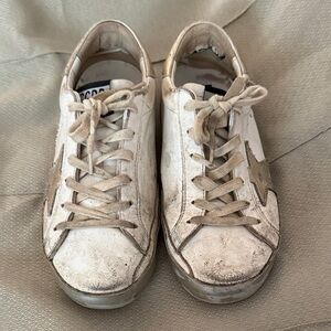 Golden Goose White and Silver Sneakers - Size 38